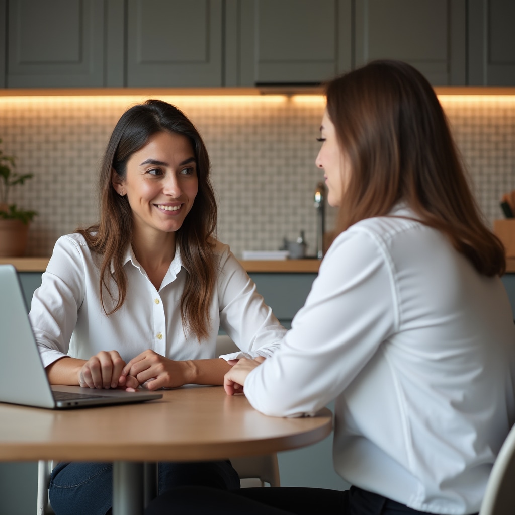 Tecnico informatico che consulta un cliente a domicilio