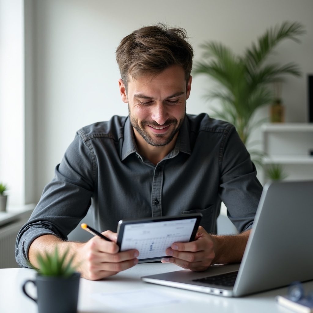 Tecnico informatico che pianifica un appuntamento